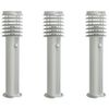 vidaXL Venkovn&iacute; stojac&iacute; lampy s čidly 3 ks stř&iacute;brn&eacute; 60cm nerezov&aacute; ocel
