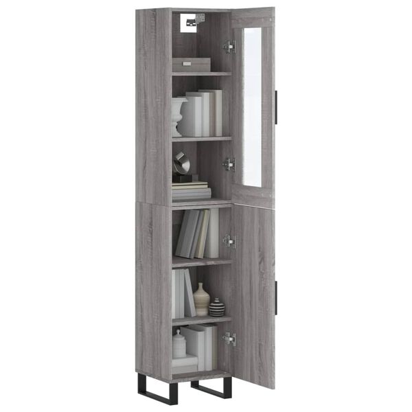 vidaXL Skříň highboard šedá sonoma 34,5 x 34 x 180 cm kompozitní dřevo