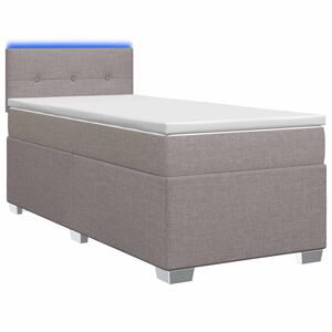 vidaXL Box spring postel s matrac&iacute; a LED Taupe 80 x 200 cm Textil