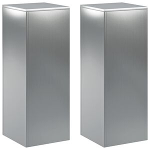 vidaXL Stojan na rostliny 2 pcs Stř&iacute;brn&aacute; 30 x 30 x 80 cm Nerezov&aacute; ocel