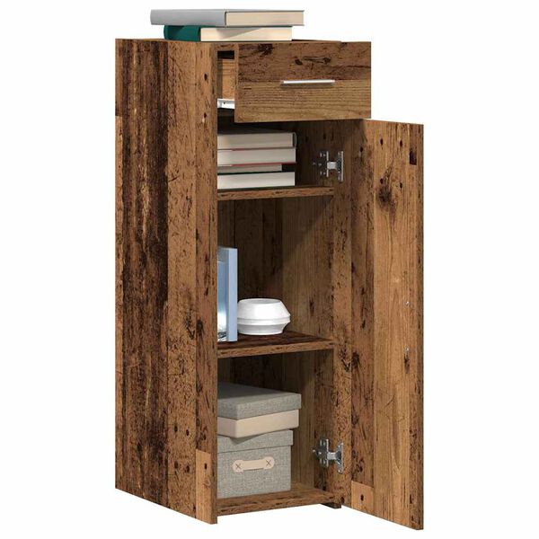 vidaXL Serv&iacute;rovac&iacute; skř&iacute;ň se z&aacute;suvkou Star&eacute; dřevo 30 x 42,5 x 93 cm