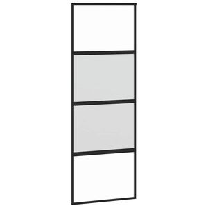 vidaXL Posuvn&eacute; dveře čern&eacute; 76 x 205 cm tvrzen&eacute; sklo a hlin&iacute;k