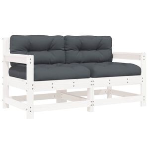 vidaXL Zahradn&iacute; židle s podu&scaron;kami 2 ks b&iacute;l&eacute; masivn&iacute; borov&eacute; dřevo