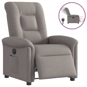 vidaXL Elektrick&eacute; polohovac&iacute; křeslo taupe textil