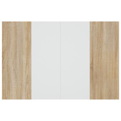 vidaXL Čelo postele bílé a dub sonoma 120x1,5x80 cm kompozitní dřevo