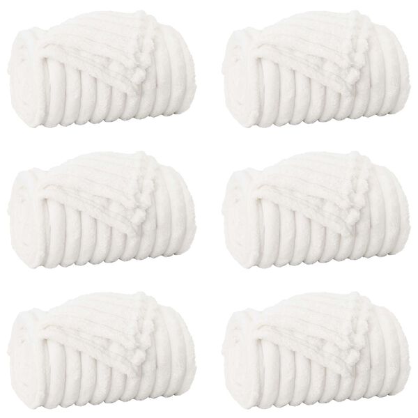 vidaXL Dekoračn&iacute; deky 6 pcs B&iacute;l&aacute; 150 x 130 cm Fleece