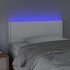 vidaXL Čelo postele s LED b&iacute;l&eacute; 90x5x78/88 cm uměl&aacute; kůže