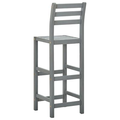 vidaXL Barové stoličky 4 ks šedé masivní akáciové dřevo