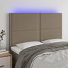 vidaXL Čelo postele s LED taupe 144x5x118/128 cm textil