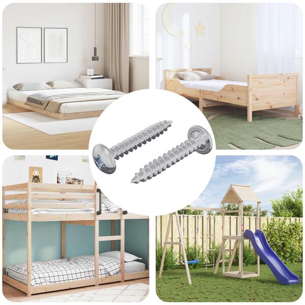 vidaXL Dřevěn&eacute; &scaron;rouby 2 pcs Stř&iacute;brn&aacute; M4 x 25 mm Ocel