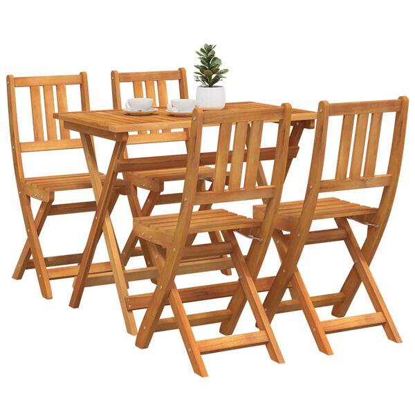 vidaXL Zahradní bistro set 5 pcs Hnědá masivní akáciové dřevo