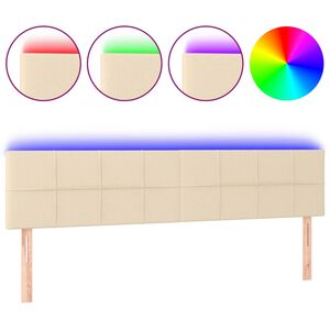vidaXL Čelo postele s LED kr&eacute;mov&eacute; 180x5x78/88 cm textil