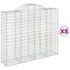 vidaXL Klenut&eacute; gabionov&eacute; ko&scaron;e 8 ks 200x50x160/180cm pozinkovan&eacute; železo