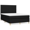 vidaXL Box spring postel s matrac&iacute; čern&aacute; 140 x 190 cm textil