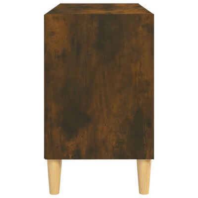 vidaXL TV stolek masivní dřevěné nohy kouřový dub 69,5 x 30 x 50 cm