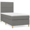 vidaXL Box spring postel s matrac&iacute; tmavě &scaron;ed&aacute; 90x190 cm textil