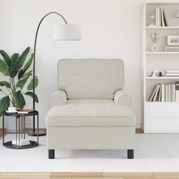 vidaXL Chaise Lounge s pol&scaron;t&aacute;řem Kr&eacute;mov&aacute; 91 x 157 x 91 cm samet