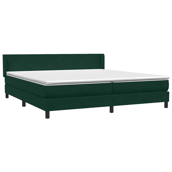 vidaXL Box spring postel s matrac&iacute; tmavě zelen&aacute; 180x220 cm samet