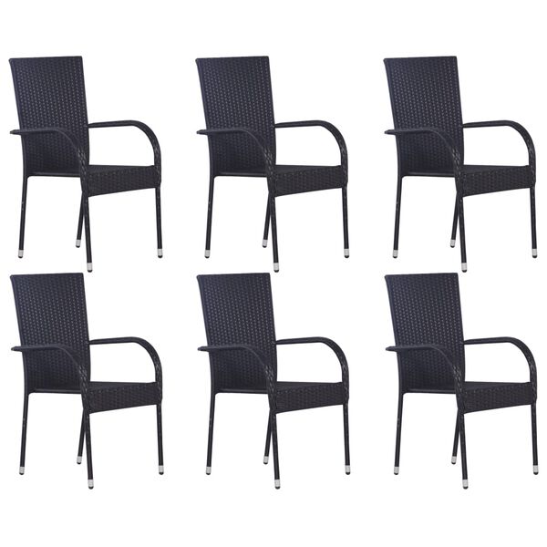 vidaXL 7d&iacute;ln&yacute; zahradn&iacute; j&iacute;deln&iacute; set čern&yacute;