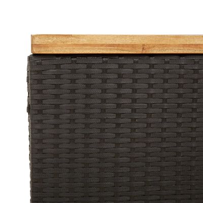 vidaXL Zahradní úložný box černý 80x40x48 cm polyratan akáciové dřevo