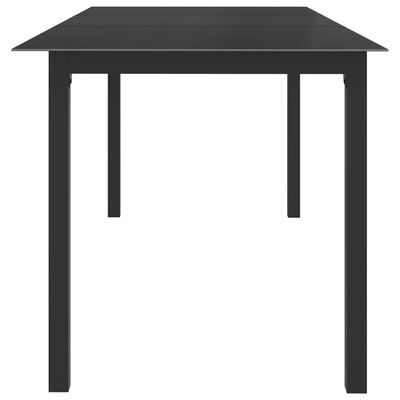 vidaXL Zahradní stůl černý 190 x 90 x 74 cm hliník a sklo