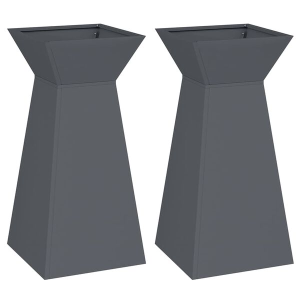 vidaXL Sloupov&yacute; květin&aacute;č 2 pcs Antracit 35 x 35 x 73 cm