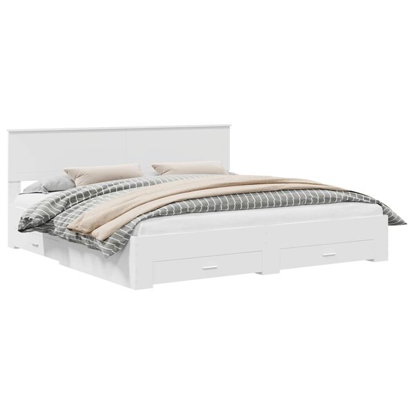 vidaXL R&aacute;m postele s čelo B&iacute;l&aacute; 200 x 200 cm kompozitn&iacute; dřevo