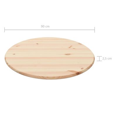 vidaXL Stolní deska přírodní borové dřevo kulatá 25 mm 90 cm