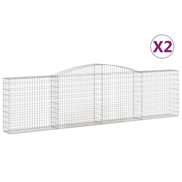 vidaXL Klenuté gabionové koše 2 ks 400x30x100/120cm pozinkované železo