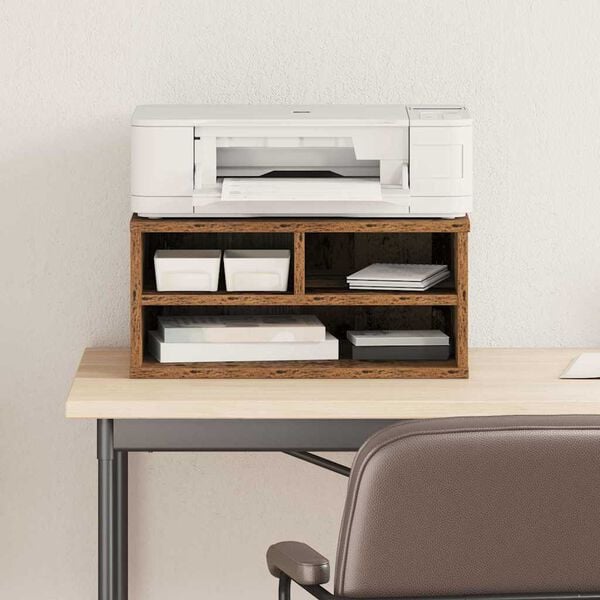 vidaXL Stojan na tiskárnu s úložištěm Staré dřevo 49 x 40 x 22.5 cm