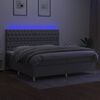 vidaXL Box spring postel s matrac&iacute; a LED světle &scaron;ed&aacute; 200x200 cm textil