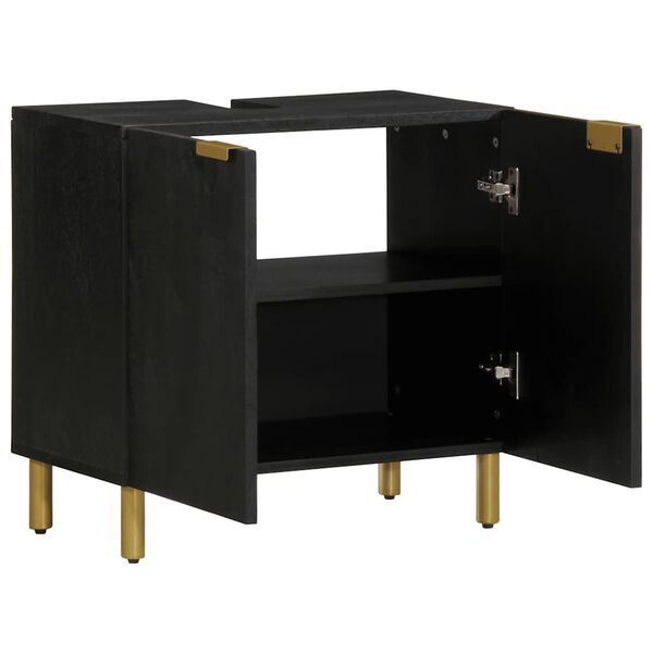 vidaXL Koupelnov&aacute; skř&iacute;ňka pod umyvadlo čern&aacute; 62 x 33 x 58 cm kompozit