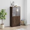 vidaXL Highboard s dv&iacute;řky hněd&yacute; dub 68 x 37 x 142 cm kompozitn&iacute; dřevo