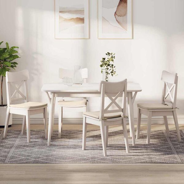 vidaXL Polštáře na sedadla 4 pcs Béžová 40 x 40 x 3 cm Mikrovlákno