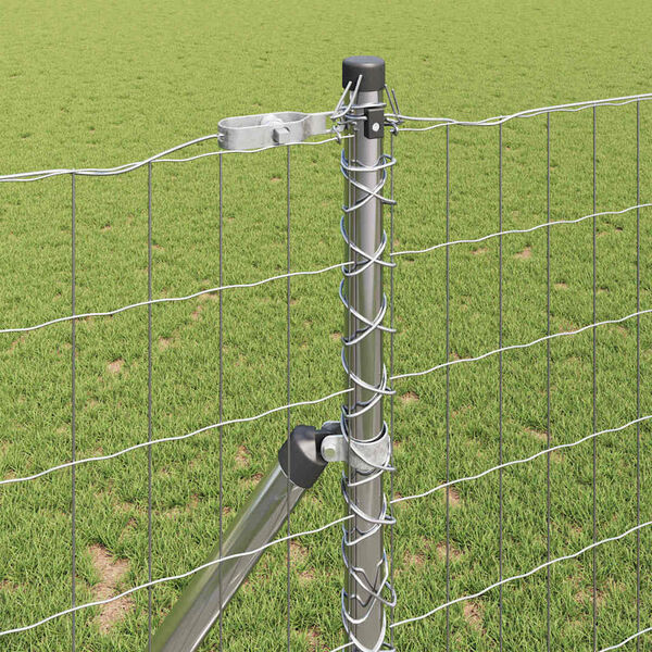 vidaXL Plot s sloupkem Stř&iacute;brn&aacute; 1 x 25 m Ocel a PVC