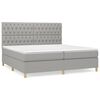vidaXL Box spring postel s matrac&iacute; světle &scaron;ed&aacute; 200 x 200 cm textil