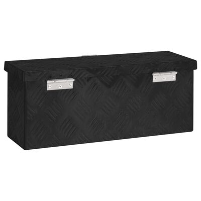 vidaXL Úložný box černý 50 x 15 x 20,5 cm hliník