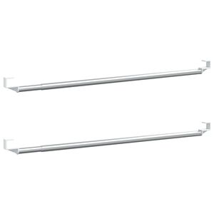 vidaXL Tyče na z&aacute;věsy 2 ks b&iacute;l&eacute; a stř&iacute;brn&eacute; 40&ndash;60 cm hlin&iacute;k