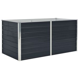 vidaXL Vyv&yacute;&scaron;en&yacute; zahradn&iacute; truhl&iacute;k 160x80x45 cm pozinkovan&aacute; ocel &uacute;hlov&aacute;