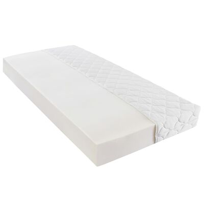 vidaXL Postel s matrací bílá umělá kůže 120 x 200 cm