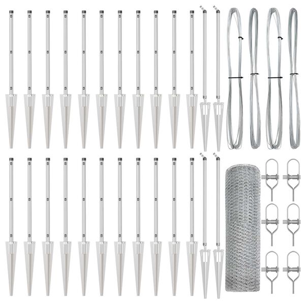 vidaXL Plotov&yacute; sloupek. Stř&iacute;brn&aacute; 50 x 0,5 m (13 mm s&iacute;ť) Ocel