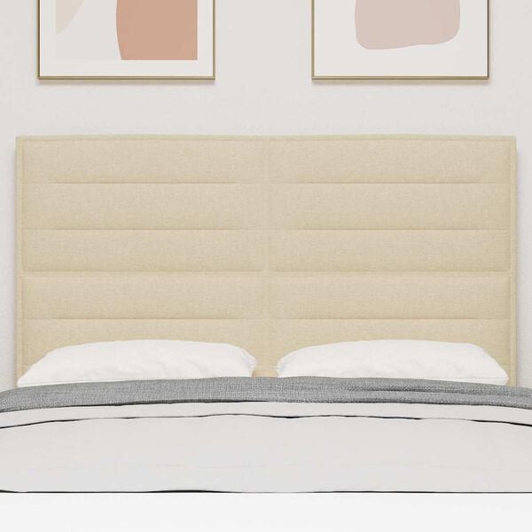 vidaXL LED hlavov&aacute; deska s LED p&aacute;sky s čelo Kr&eacute;mov&aacute; 144 cm textil