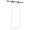 vidaXL Posuvn&eacute; dveře B&iacute;l&aacute; 83 x 211 cm Masivn&iacute; borov&eacute; dřevo a sklo