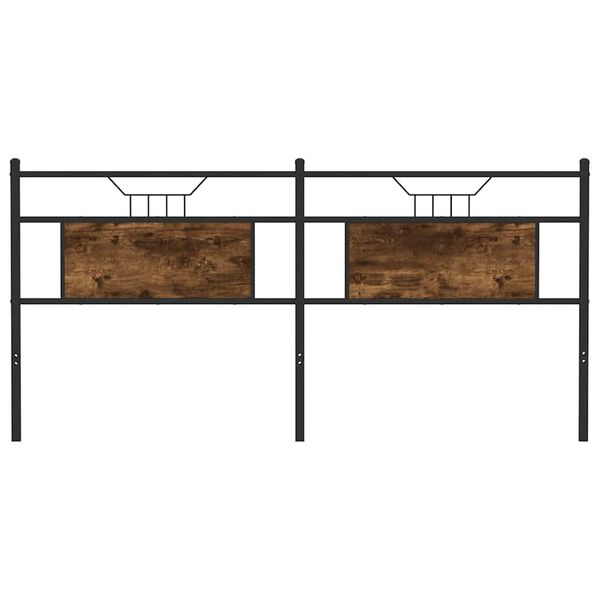 vidaXL N&aacute;hradn&iacute; čelo postele kouřov&yacute; dub 180 cm kompozitn&iacute; dřevo a ocel