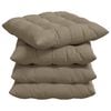 vidaXL Polštáře na sedadla 4 pcs Taupe 40 x 40 x 6 cm Mikrovlákno