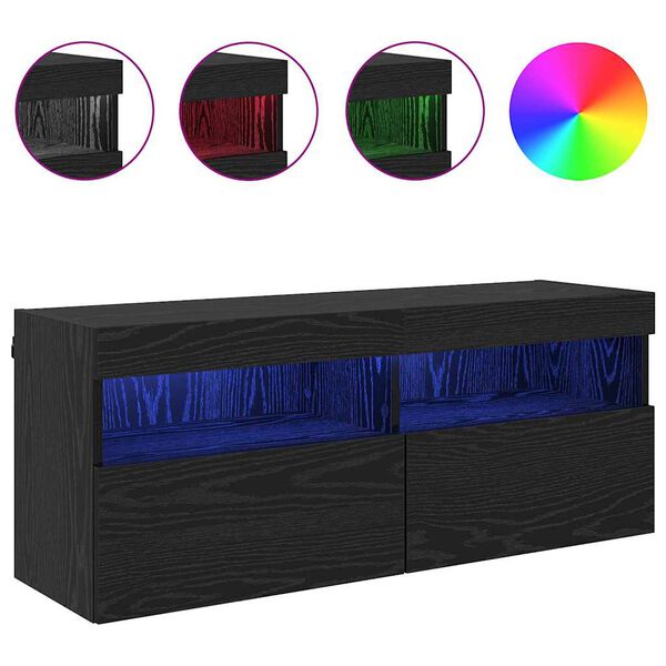 vidaXL TV wall cabinet Čern&yacute; dub 100 x 30 x 40 cm kompozitn&iacute; dřevo