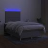 vidaXL Box spring postel s matrac&iacute; a LED světle &scaron;ed&aacute; 120x200 cm textil
