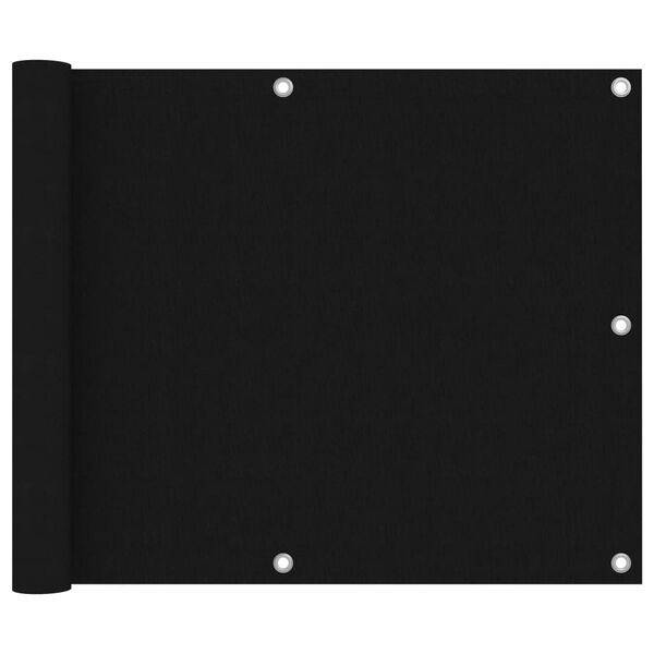 vidaXL Balk&oacute;nov&aacute; z&aacute;stěna čern&aacute; 75 x 400 cm oxfordsk&aacute; l&aacute;tka