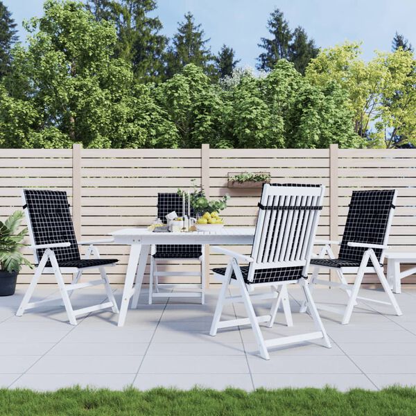 vidaXL Podu&scaron;ky na židli s vysok&yacute;m opěradlem 4 ks čern&eacute; k&aacute;rovan&eacute; textil