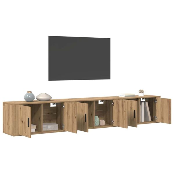vidaXL N&aacute;stěnn&yacute; TV skř&iacute;ňov&yacute; set 3 pcs Artisanov&yacute; dub 80 x 34,5 x 40 cm